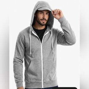 Men's Slim Fit Water-Resistant Zip Up Hoodie Sweatshirt Jacket 049